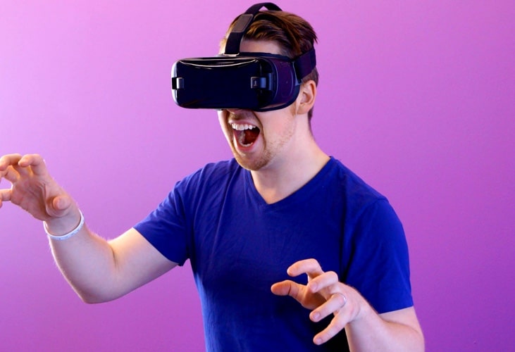 Man using a VR device